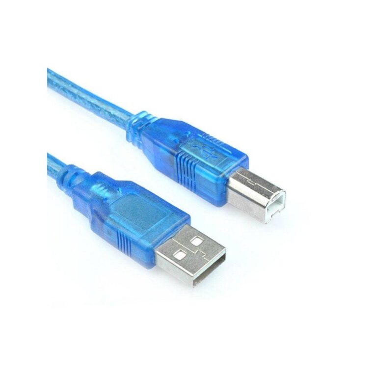 Close-up of USB printer cable connectors