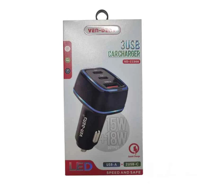 VEN DENS VD-CC008 3 PORT 15W 18W 2C & 1A