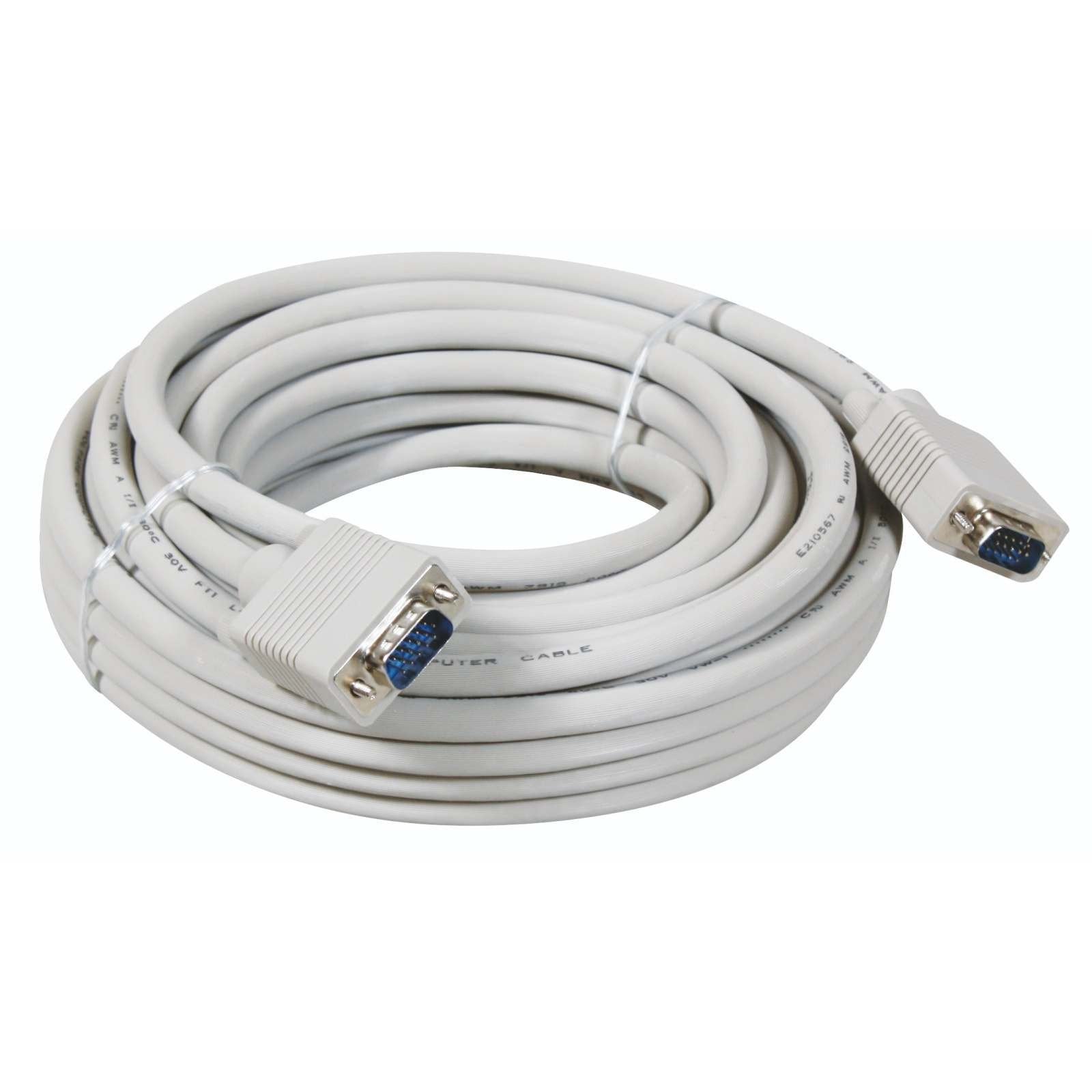 Vga Cable Male To Male 1.5m with 8mm OD, 15-pin connectors, and screw-in design for secure monitor and projector connection