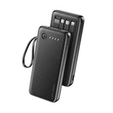Ven Dens VD-PB059 Black 20000mAh 2.4A Power Bank with LED light with with Built-In Cables