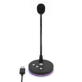 W33 Desktop USB Microphone with Mute & 360° Adjustable Gooseneck