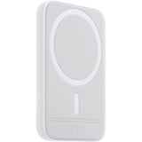 White wireless charging pad on a white background