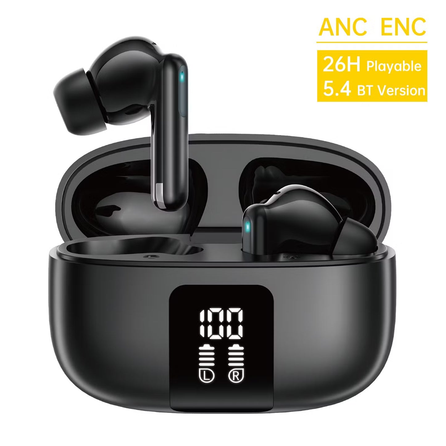 Aspor A639 ANC & ENC Wireless Earbuds | Bluetooth 5.4 | 26H Battery Life