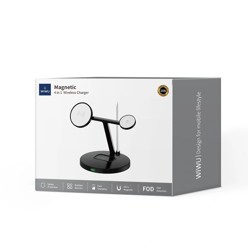 WIWU WI‐W032 Magnetic 4in1 Cableless Charger intelligent temperature control chip