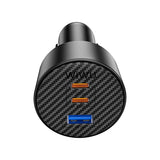 WiWU Wi-CC026 200W 2C1A Triple-Port Metal Car Charger Power Adapter