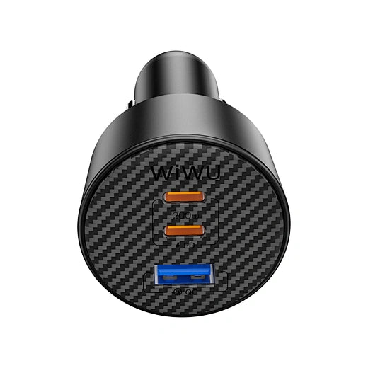 WiWU Wi-CC026 200W 2C1A Triple-Port Metal Car Charger Power Adapter