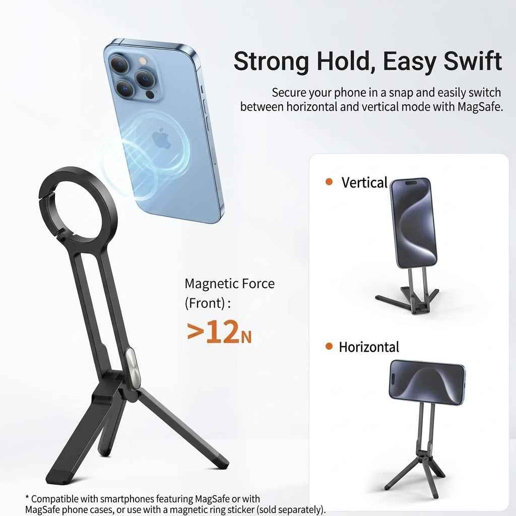 X99 Aluminum Alloy Magnetic Bracket Mini Tripod Portable Phone Holder Stand