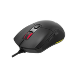 Xtrike Me GM-316 black wired gaming mouse with 7200 DPI, 7 programmable buttons, and RGB lighting