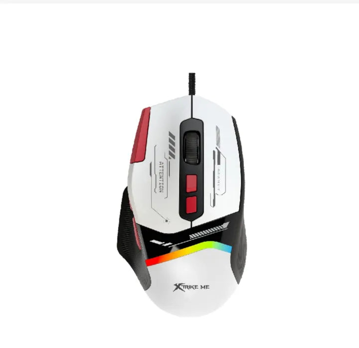 Gaming mouse with RGB lighting on a white background
