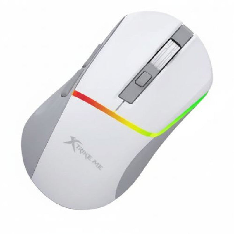 White computer mouse with RGB lighting on a white background