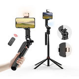 A101 AI intelligent auto face tracking gimbal tripod with 1.8m extension and dual RGB fill lights