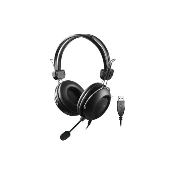 A4TECH HU-35 USB Wired Headset with Soft Ear Cushions and Adjustable Mic
