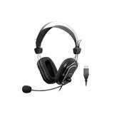 A4TECH HU-50 USB Wired Headset with Adjustable Headband and Cushioned Ear Pads