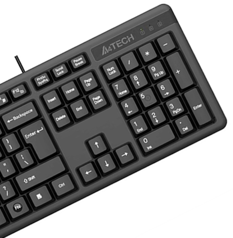 A4TECH KK-3 Wired Keyboard | Sleek & Compact Design | USB Plug & Play