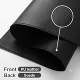 Dual Sided Desk Pad, New Upgrade Sewing PU Leather Office Desk Mat, Waterproof Desk Blotter Protector, Desk Writing Mat Mouse Pad (Classical Black, 23.6″ x 13.7″)
