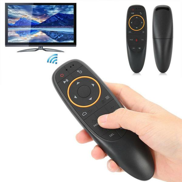 AIR MOUSE G10S with voice control, built-in gyroscope motion sensor, and wireless remote functionality for Smart TV and PC
