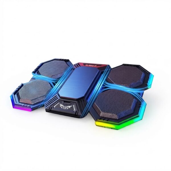 F32 TEC Semiconductor Cooler Adjustable 6-Angle Foldable Gaming RGB Four Turbo Fans Laptop Cooling Pad Phone Stock