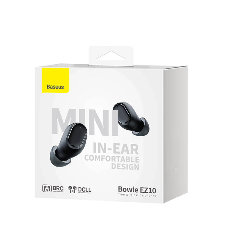 Baseus Bowie EZ10 True Wireless Earphones in Black with 25H Battery Life and Bluetooth 5.3