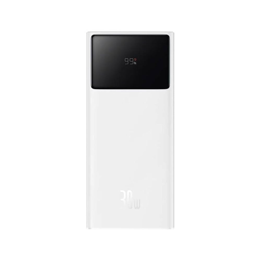 Baseus Star-Lord 30000mAh Power Bank with 30W Fast Charging and Digital Display in Moon White