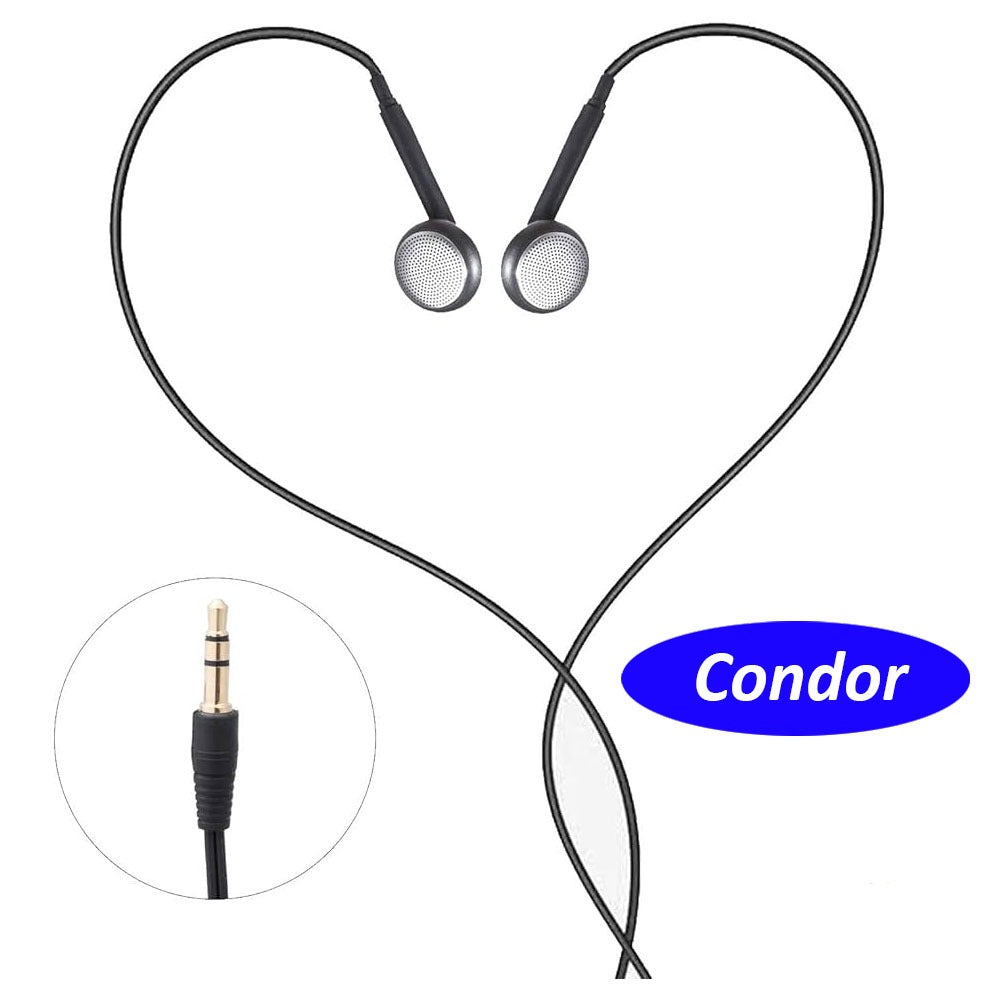 CONDOR Sport wired earphones with 3.5mm jack, extra bass, and built-in microphone for calls
