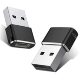 C&Q USB to Type-C male converter OTG adapter highlighting its precise male Type-C docking pins, high-conductivity female USB-A port entry, and miniaturized solid-state casing profile