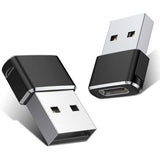 C&Q USB to Type-C male converter OTG adapter highlighting its precise male Type-C docking pins, high-conductivity female USB-A port entry, and miniaturized solid-state casing profile