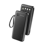 Ven Dens VD-PB059 Black 20000mAh 2.4A Power Bank with LED light with with Built-In Cables