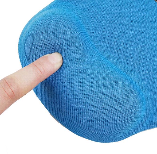 Eco-Rest ergonomic mousepad with integrated wrist support, smooth fabric surface, and non-slip rubber base for professional office use