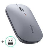 Buy the UGREEN MU001 Dual-Mode Wireless Mouse (45171) in Gray. Features 2.4G & Bluetooth connectivity, 4000 DPI adjustable tracking, and a silent, ergonomic layout.