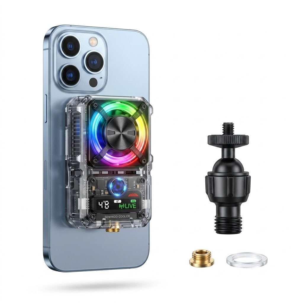 MEMO DL23 Semiconductor Phone Cooler 2000mAh Battery Phone Radiator For Live Streaming With Configure Nut Holes