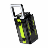 FAXITE Y50 50000mAh outdoor power bank featuring 22.5W fast charging, built-in Type-C and Lightning cables, 4 USB ports, and integrated LED light