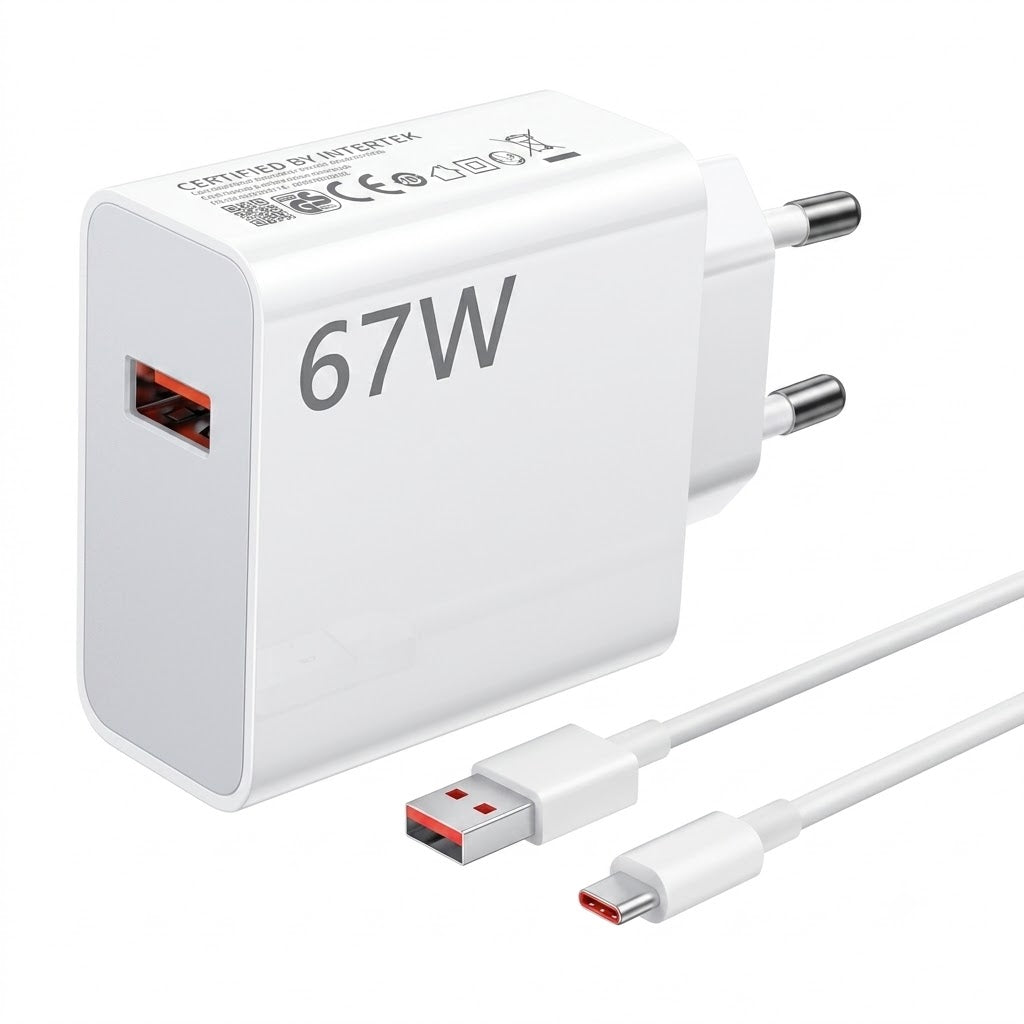 Xiaomi 67w Eu Plug Qc3.0 Fast Quick Wall Charger With Cable
