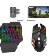 5-in-1 mobile gaming combo with wireless Bluetooth keyboard, mouse, and MIX Pro converter for Android and iOS