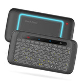 H20 universal mini wireless keyboard and touchpad air mouse featuring backlight, 2.4GHz connectivity, and dual-sided functionality