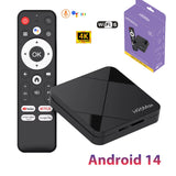 H96 MAX Android 14.0 smart TV box with Allwinner H313 chip, WiFi 6, and 4K support