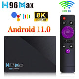 H96MAX Smart Android 11 TV Box with 8GB RAM, 64GB storage, 8K Ultra HD playback, and high-performance streaming capabilities