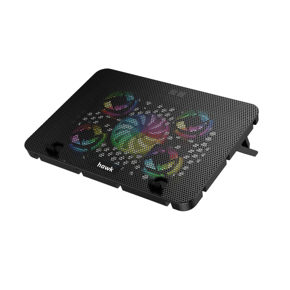 HAWK 069 Laptop Cooling Pad with 5 Silent Fans and Adjustable Ergonomic Height Stand.