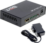 HDMI Splitter 4-Port, supporting 2K and 4K resolution for visual excellence, designed to distribute high-definition video and audio signals to multiple displays simultaneously, perfect for gaming, home theaters, and professional presentations