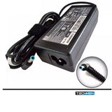 HP Pavilion 65W laptop charger showing the adapter brick, 4.5x3.0mm barrel pin connector, and high-conductivity power cord