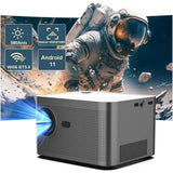 HY350 Smart Projector with Android 11, 580 ANSI Lumens, 1080P native resolution, and Wi-Fi 6 support for home theater entertainment