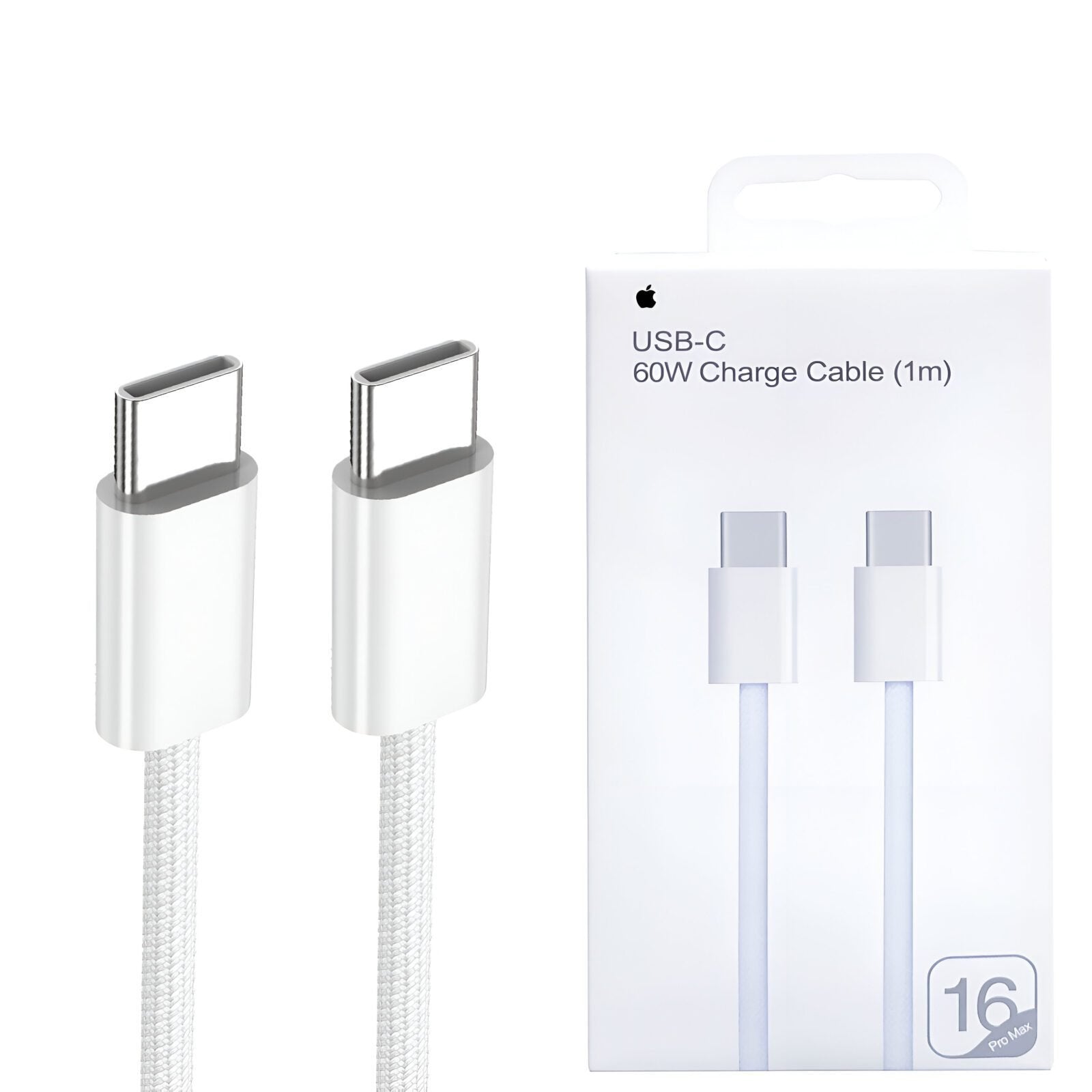 High-quality 60W Type-C to Type-C braided cable displaying its soft yarn textile jacket, reinforced strain relief connector boots, and premium tinned copper core pins