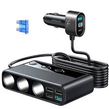 JOYROOM JR-CL06 210W Car cigarette lighter adapter with three sockets +six ports