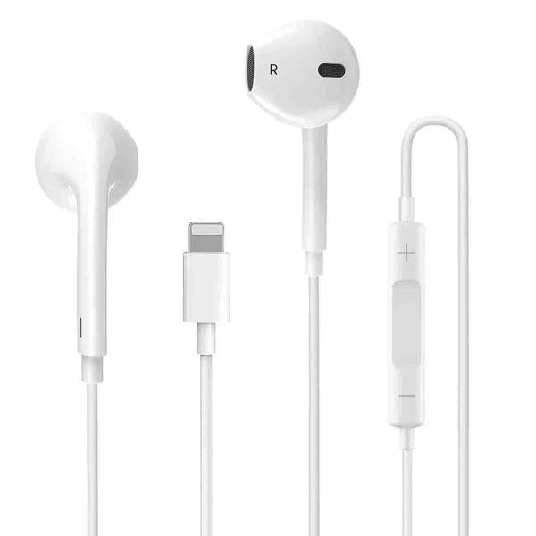Iphone x Lightning Handsfree Original featuring deep bass, sweat resistance, and integrated remote control