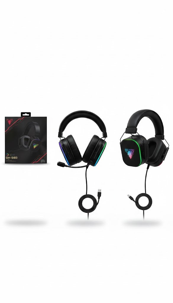 JEDEL GH-560 USB 7.1 RGB Gaming Headset with Virtual Surround Sound and Large Drivers