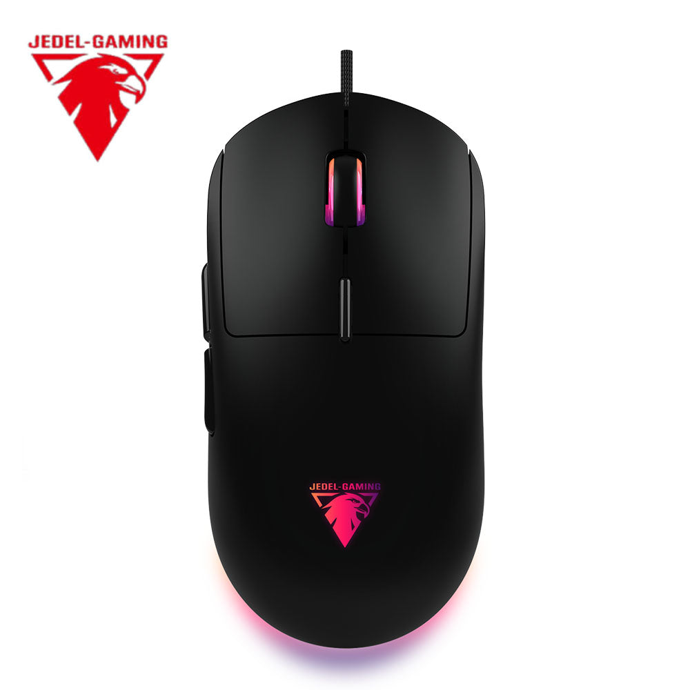 JEDEL GM1402 7D RGB Gaming Mouse with high-precision 12000 DPI sensor, featuring 12 customizable lighting modes, ergonomic build, and responsive controls for an elevated gaming experience