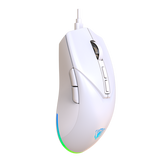 JEDEL GM700 RGB 7D Wired Gaming Mouse in White with Adjustable DPI and Ergonomic Grip