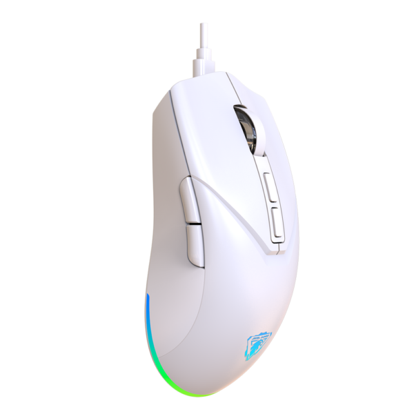JEDEL GM700 RGB 7D Wired Gaming Mouse in White with Adjustable DPI and Ergonomic Grip