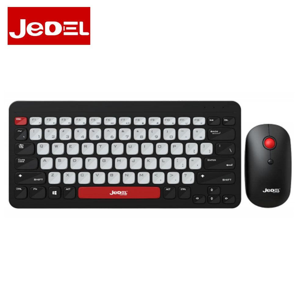 JEDEL WS681 Mini Stylish Wireless Gaming Keyboard Mouse Combo, featuring a compact, space-saving design and reliable wireless connectivity for a seamless and clutter-free gaming or workspace setup