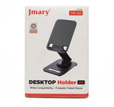 Jmary MK-62 360° Rotation Foldable Desktop Mobile Holder, featuring wide device compatibility, fully adjustable viewing angles, and a compact, foldable design for stable and convenient hands-free use