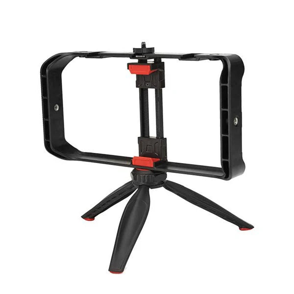Jmary MT-33 professional video cage rig kit with 3 cold shoe mounts and mini tripod for vlogging